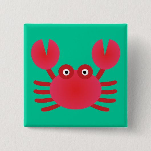 Badge Carré 5 Cm Crabe amusant (Devant)