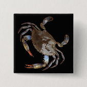 Badge Carré 5 Cm Crabe bleu (Devant)