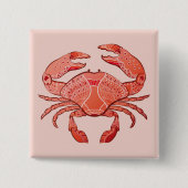 Badge Carré 5 Cm Crabe de style (Devant)
