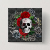 Badge Carré 5 Cm Crâne (Devant)