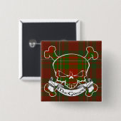 Badge Carré 5 Cm Crâne de tartan de MacGregor (Devant & derrière)