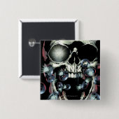 Badge Carré 5 Cm Crâne et anneaux - couleur (Devant & derrière)