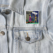 Badge Carré 5 Cm Crash Test Hippie Funny (En situation)