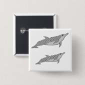 Badge Carré 5 Cm Cravate Checkered de dauphin de fileur (Devant & derrière)