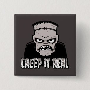 Badge Carré 5 Cm Création Classique Horreur Frankenstein Creep It R