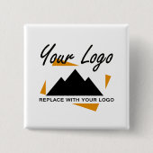 Badge Carré 5 Cm Création d'entreprise personnalisée Ajouter un log (Devant)