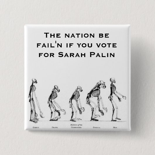 Badge Carré 5 Cm Creationist de Sarah Palin- (Devant)