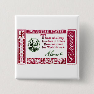 Badge Carré 5 Cm Credo 1960 d'Américain d'Abraham Lincoln