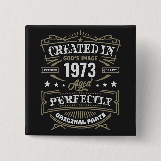 Badge Carré 5 Cm Créé dans l'image de Dieu Customisé (Devant)