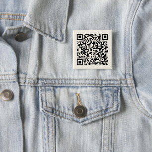 Badge Carré 5 Cm Créer instantanément un code QR   Modifiable blanc
