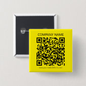 Badge Carré 5 Cm Créer un code QR | Facilement visible jaune vif no (Devant & derrière)