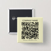 Badge Carré 5 Cm Créer un code QR | Jaune pâle (Devant & derrière)