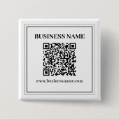 Badge Carré 5 Cm Créer un code QR scannable | Noir & Blanc (Devant)
