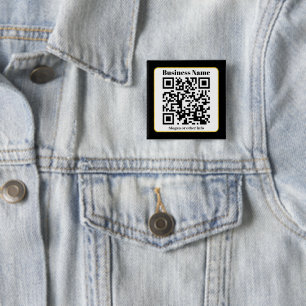 Badge Carré 5 Cm Créez votre propre code QR Bordure noire blanche
