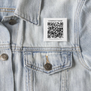 Badge Carré 5 Cm Créez votre propre code QR Noir et blanc
