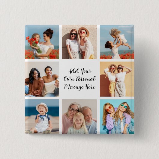 Badge Carré 5 Cm Créez votre propre collection de photos 8 Ajouter (Devant)