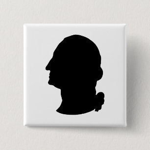 Badge Carré 5 Cm Créez votre propre George Washington Silhouette