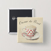 Badge Carré 5 Cm Creme de Noel (Devant & derrière)
