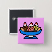 Badge Carré 5 Cm Crème glacée rêveuse (Devant & derrière)