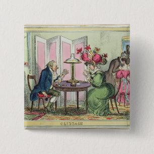 Badge Carré 5 Cm Cribbage, édité par Thomas McLean, Londres (colo