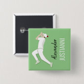 Badge Carré 5 Cm Cricket (Devant & derrière)