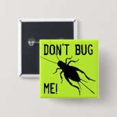 Badge Carré 5 Cm Cricket noir (Devant & derrière)