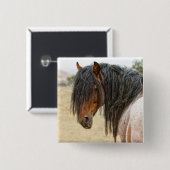 Badge Carré 5 Cm Crinière de cheval (Devant & derrière)