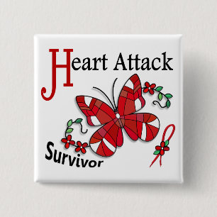 Badge Carré 5 Cm Crise cardiaque du survivant 6