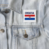 Badge Carré 5 Cm Croatie - Drapeau de Croatie (En situation)