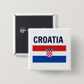 Badge Carré 5 Cm Croatie - Drapeau de Croatie (Devant & derrière)