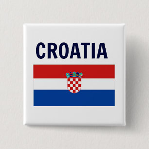 Badge Carré 5 Cm Croatie - Drapeau de Croatie