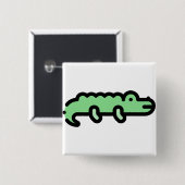 Badge Carré 5 Cm Crocodile (Devant & derrière)