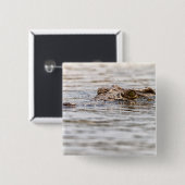 Badge Carré 5 Cm Crocodile du Nil (Devant & derrière)