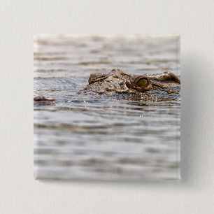 Badge Carré 5 Cm Crocodile du Nil