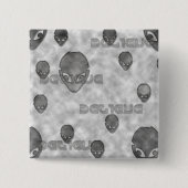 Badge Carré 5 Cm Croire Alien (Devant)