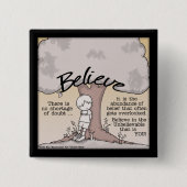 Badge Carré 5 Cm Croire l'arbre (Devant)