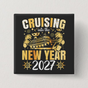 Badge Carré 5 Cm Croisière dans le Nouvel An 2027 Carré