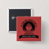 Badge Carré 5 Cm Croisière lune de miel (Devant & derrière)