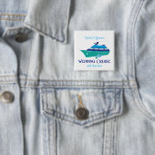 Badge Carré 5 Cm Croisière mariage (En situation)