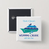 Badge Carré 5 Cm Croisière mariage (Devant & derrière)