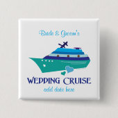 Badge Carré 5 Cm Croisière mariage (Devant)