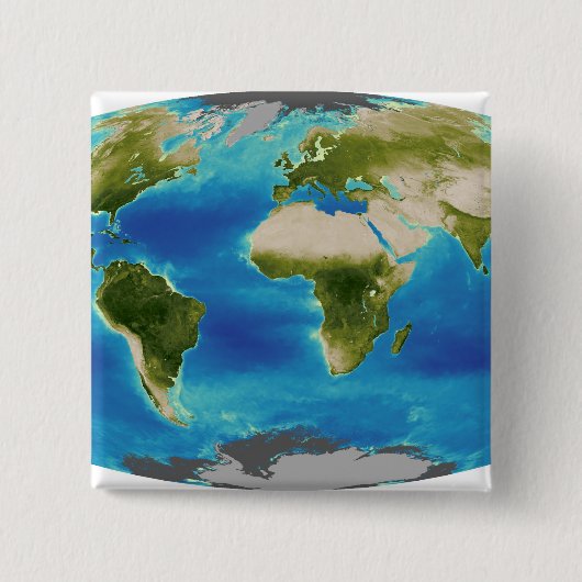 Badge Carré 5 Cm Croissance plante moyenne de la Terre (Devant)