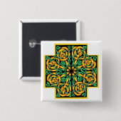 Badge Carré 5 Cm Croix celtique 2 (Devant & derrière)