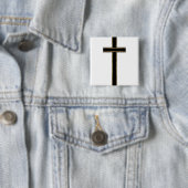 Badge Carré 5 Cm Croix chrétienne (En situation)
