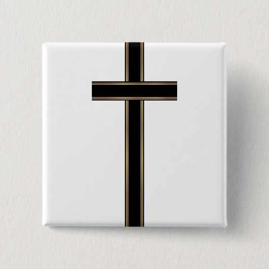 Badge Carré 5 Cm Croix chrétienne (Devant)