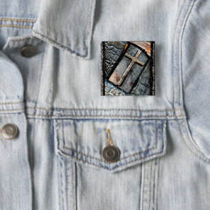 Badge Carré 5 Cm Croix de la protection