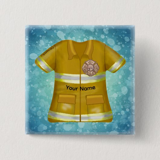 Badge Carré 5 Cm Croix de Malte Pompiers (Devant)