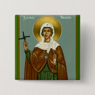 Badge Carré 5 Cm Croix de Saint-Brigid
