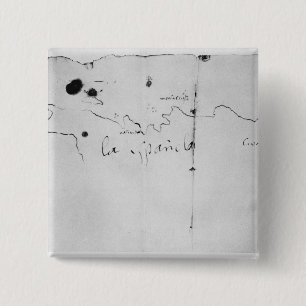 Badge Carré 5 Cm Croquis de la côte d'Espanola,