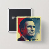 Badge Carré 5 Cm Croyez à l'Amérique (Devant & derrière)